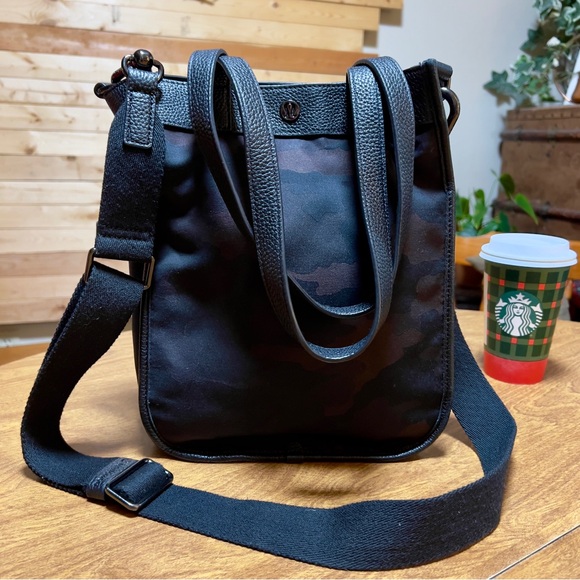 lululemon athletica Handbags - Lululemon Now and Always Mini Tote Jacquard Camo Obsidian/Black Crossbody Bag